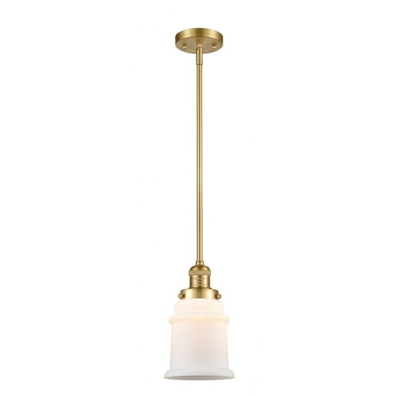 201S-SG-G181 Innovations Lighting Canton - 1 Light Stem Hung Mini Pendant In Industrial Style-10 Inches Tall and 6.5 Inches Wide-Satin Gold