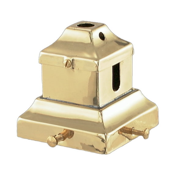 B&P Lamp® 2 1/4" Fitter, Mission Style Shade Holder W/Key Slot, Unfinished Brass