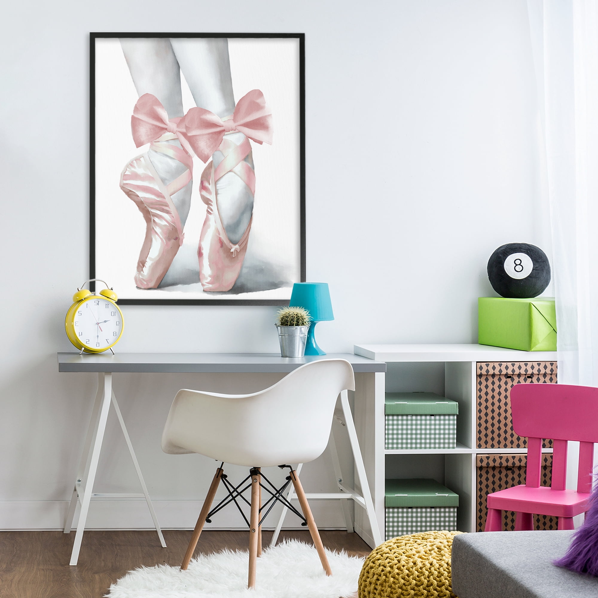 Stupell Industries Ballet Pointe Shoes Black Framed Giclee Art, design by Elizabeth Medley