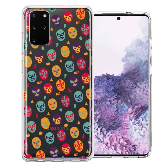 MUNDAZE For Samsung Galaxy S20 Plus Lucha Libre Masks Design Double Layer Phone Case Cover