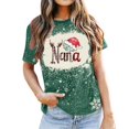 thumbnail image 3 of Navidad Tops de Mujer, Cuello Redondo Camiseta de Manga Corta con Estampado de Vacaciones, Blusa de Moda Casual, 3 of 4