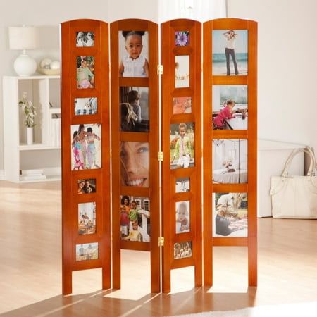 Memories Photo Frame Room Divider Honey 4 Panel Memories Photo Frame Room Divider Honey 4 Panel