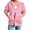 Pink, variant on cocolona Womens 3/4 Sleeve Sweatshirts Hoodie Drawstring Zipper Loose Jacket Trendy Casual Solid Color Tops with Pockets