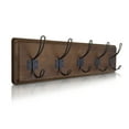 thumbnail image 6 of HBCY Creations Rustic Coat Rack with 5 Hooks - Classic Brown Wall Mount 24" Coat Rack - Solid Pine Wood Entryway Hanger - Farmhouse Coat Rack for Kitchen, Bedroom, 6 of 10