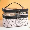 thumbnail image 2 of Toiletry Bag Double Layer Pink Cosmetic Bag Transparent Large Travel Makeup Bag Organizer Toiletry Bag for Men & Women, Premium Quality Toiletry Bags, 2 of 5