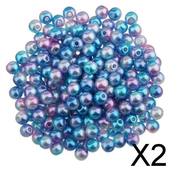 2x 100 Piezas de 8 Mm de de Imitación de Plástico DIY Espaciador de Fabricación de Joyas 2 piezas