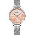 thumbnail image 1 of Reloj de mujer CURREN 9065 Reloj de mujer de cuarzo de negocios informal elegante y exquisito Reloj de pulsera en relieve de flor de Sakura Reloj de pulsera impermeable 3ATM para damas con correa de m CURREN Reloj de mujer, 1 of 7