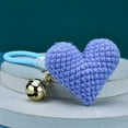 thumbnail image 2 of Knitted Heart Keychain Women Men Fashion Pendant Small DIY Solid Color Knitting Keyholder Hanging Decor Backpack Pendants Prop Red, 2 of 9