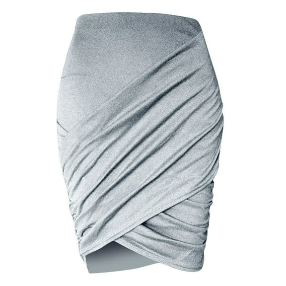 EDFBUYKRS Female Skirts Long Tutu Skirts for Women Yellow Fashion Ladys Skirt Pleating High Waist Solid Casual Slim Base Skirt
