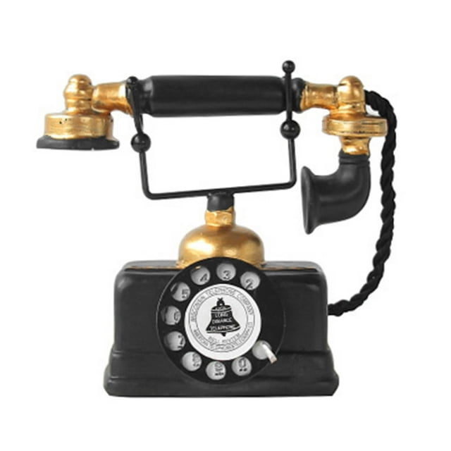 Decoración de teléfono vintage, diseño desgastado, resina duradera, metal, modelo de teléfono decorativo ampliamente utilizado para el hogar, cafetería, oficina.