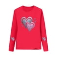 thumbnail image 2 of Girls Red Sparkle Heart Long Sleeve Shirt, Kids Graphic Tee, Soft Stretchy Top for Kids Tween Play & Casual, Sizes 2T-14,Size 13-14 T, 2 of 6