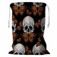 thumbnail image 1 of Cesta de almacenaje ABPHQTO para la colada diseño de calaveras y mariposas naranja y negro 45x60 cm, 1 of 3