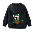 thumbnail image 6 of Eltusu Toddler Boys Jackets, Windproof Hooded Lightweight Waterproof Outerwear with Pockets Black Size 3-4 T, 6 of 7