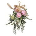 thumbnail image 2 of Eucalyptus Chrysanthemum Door Wreath Artificial Silk Flowers Illuminated Teardrop Wall Hanging for Living Room Bedroom, 2 of 9