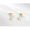 thumbnail image 4 of Knubmt 6 Pairs 3-8mm Shiny Round Ball Earring Set 14K Gold Plated 316L Stainless Steel Stud Earrings for Women Men, 4 of 6