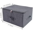 thumbnail image 2 of Zip Lid Stackable Storage Box for Garment Clothes Organizer in Wardrobe, Black Gray, 2 of 7
