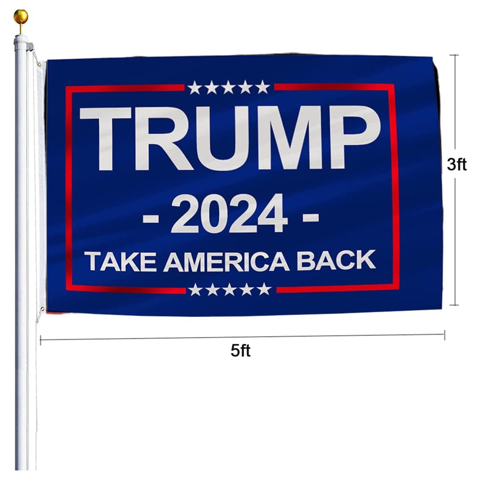 Daxin 3x5 Foot Trump Flags 2024 Double Stitched Donald Trump President  Banner 