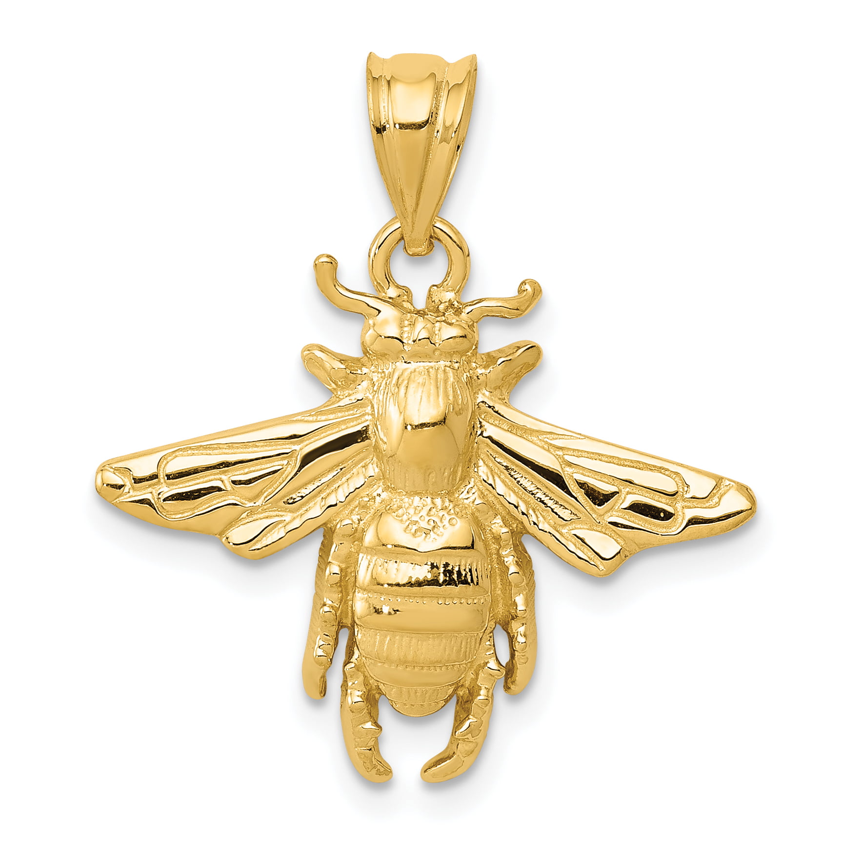 14K Yellow Gold 3D Small Honey Bee Charm