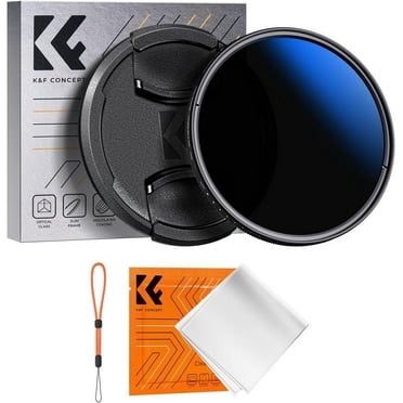 K&F Concept 58mm Variable ND Camera Lens Filter ND2-ND400 (1-9 Stops)   Filter Cap   Cleaning Cloth 18 Multi-Layer Coatings Adjustable Neutral Density Ultra Slim for Camera Lenses(K-Series)