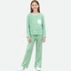 thumbnail image 1 of Conjuntos de blusas y camisas de cuello redondo y manga larga para niños Invierno Conjunto de dos piezas de ropa de casa de color liso Camisas de manga larga Pantalones largos y pijamas Top de poliést, 1 of 5