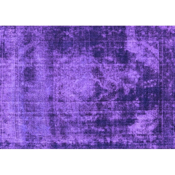 Ahgly Company Indoor Rectangle Oriental Purple Industrial Area Rugs, 2' x 5'
