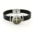 thumbnail image 3 of St. Benedict Medal Buckle Bracelet - Stylish Black Faux Leather with Golden-Tone Pendant, Personalized Gift for Daily & Party Occasions, Everyday Accessory | Religious Accessory | Durable Faux, 3 of 8