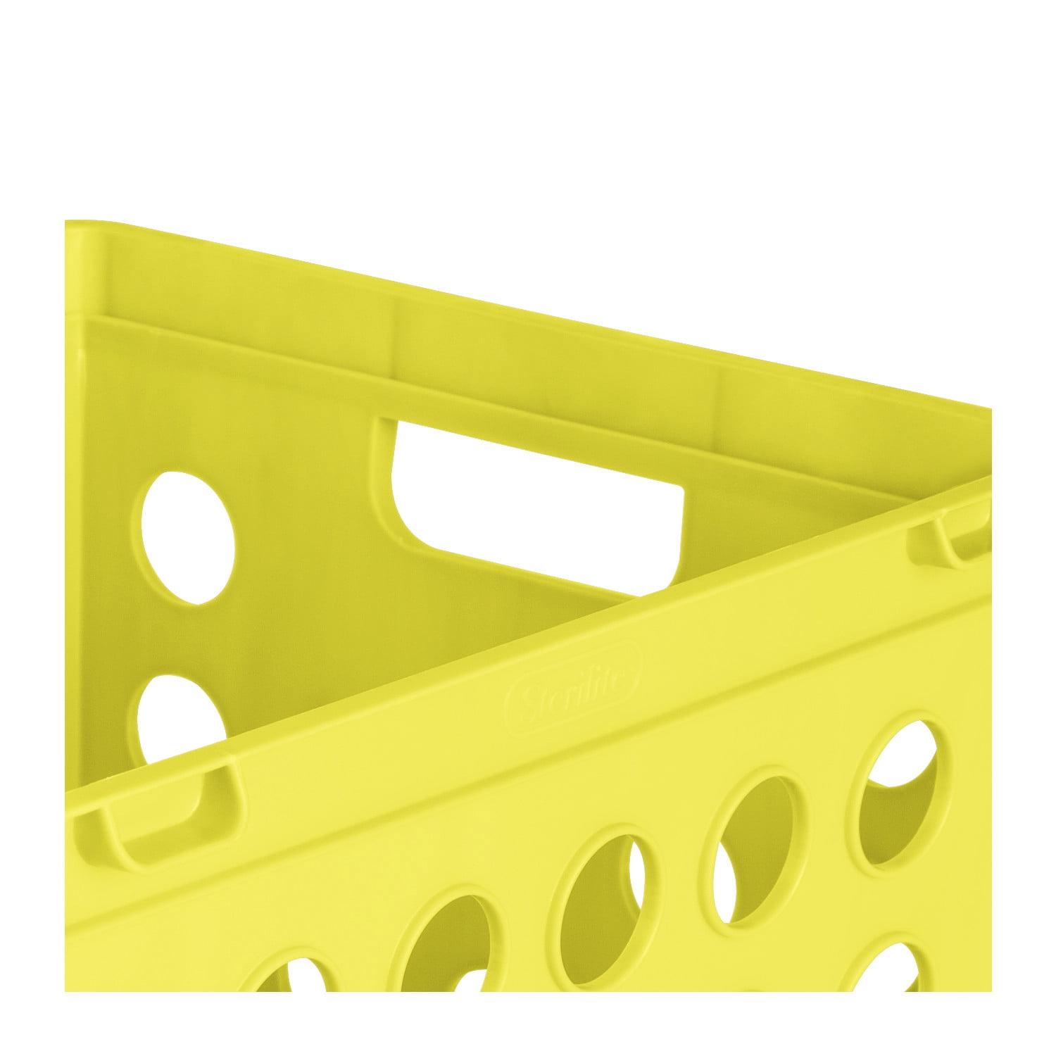 Sterilite File Crate, Versatile Plastic Bin with Through Handles, Letter or Legal-sized File Storage, Stackable, Lemon Lime