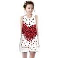 thumbnail image 5 of Shldybc Toddler Kid Baby Girls Dress Clothes Sleeveless Printing Dress Princess Party Dress Summer Outfits( 5-6 Years, White ), 5 of 9