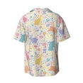 thumbnail image 4 of Goofa Flower Color Rabbit Printed Men's Casual Short-sleeved Shirt,Lightweight Breathable Button-down,Summer Casual men's top,Versatile Fashion shirt-Medium, 4 of 7