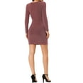 thumbnail image 4 of Allegra K Women's Prom Glitter V Neck Long Sleeve Stretchy Bodycon Dress, 4 of 7