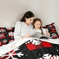 thumbnail image 4 of Feelyou Snowflake Twin Bedding Sets 7-Piece for Teens, Black Red Plaid Bedding Comforter Set, Merry Christmas Reversible Sheet Sets, Breathable Home Decor, 4 of 7