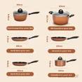 thumbnail image 3 of Batería De Cocina Antiadherente 34 Piezas - Juego De Ollas Y Utensilios De Aluminio Resistente,Marrón oscuro, 3 of 11