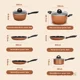 thumbnail image 3 of Batería De Cocina Antiadherente 34 Piezas - Juego De Ollas Y Utensilios De Aluminio Resistente,Marrón oscuro, 3 of 11
