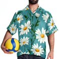 thumbnail image 4 of Daisy Men's Casual Printed Poplin Short Sleeve Button Down Beach Shirt with Spread Collar Top, 4 of 6