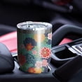 thumbnail image 5 of 30oz Pioneer Flower Floral Print Pattern Tumbler, Double Wall Vacuum Insulated Cup, BPA-Free Leak Proof Lid & Reusable Straws, Hot 12h, Cold 34h, 5 of 6