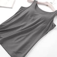 thumbnail image 4 of UPPADA Womens Modal Padded Built-In-Bra Tanks Tops Crew Neck Sleeveless Camisole with Wireless Bra Casual Slim-Fit Shirts Tee Plus Size Comfy Tops,Tank Top for Women Loose Fit Gray,L, 4 of 7