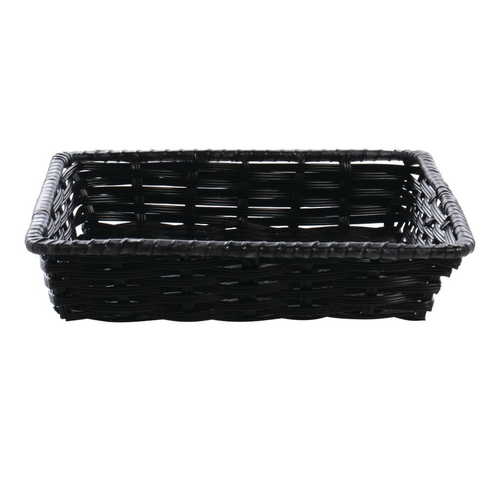 HUBERT® Black Basket Plastic - 12"L x 12"W x 2 1/2"H