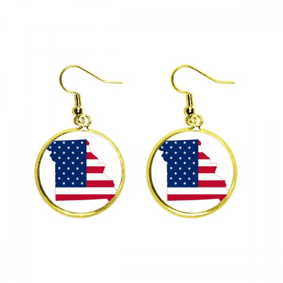 missouri usa map stars and stripes flag shape ear dangle en drop earring jewelry woman