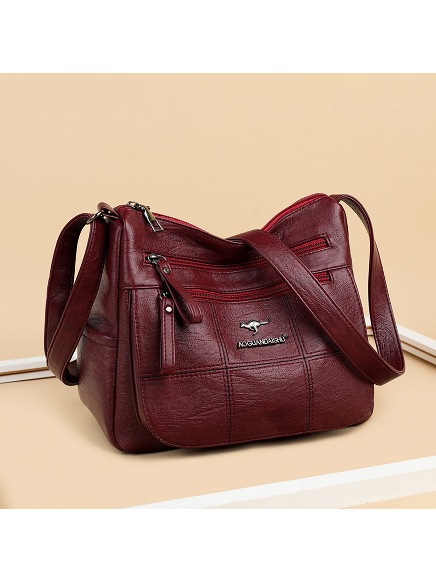 Skearow Women Purse Zipper Shoulder Bags Multi Pockets Waterproof