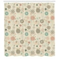 thumbnail image 2 of Ambesonne Winter Shower Curtain, Retro Xmas Snowflakes, 69"Wx84"L, Multicolor, 2 of 2