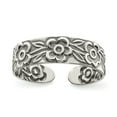 thumbnail image 1 of 925 Sterling Silver Vintage Flowers Réglable Orteil Anneau Ouvert Midi, 1 of 6
