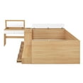 thumbnail image 5 of Full size Wooden Platform Bed with 6 Drawers, Shelves and Dressing Table, Natural, 5 of 6
