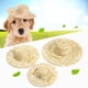 thumbnail image 2 of Sombrero de paja para mascotas Sombrero de sol de verano Ajustable Hawaii Garden Sun Bucket Cap Sombrero de playa para cachorro Perros pequeños Gatos Tamaño S M L, 2 of 5
