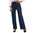 thumbnail image 5 of Womens Dress Pants Fleece Stretchy Business Casual Flare Yoga Pants Petite Lightweight Pull On Office Slacks Pockets, 5 of 9
