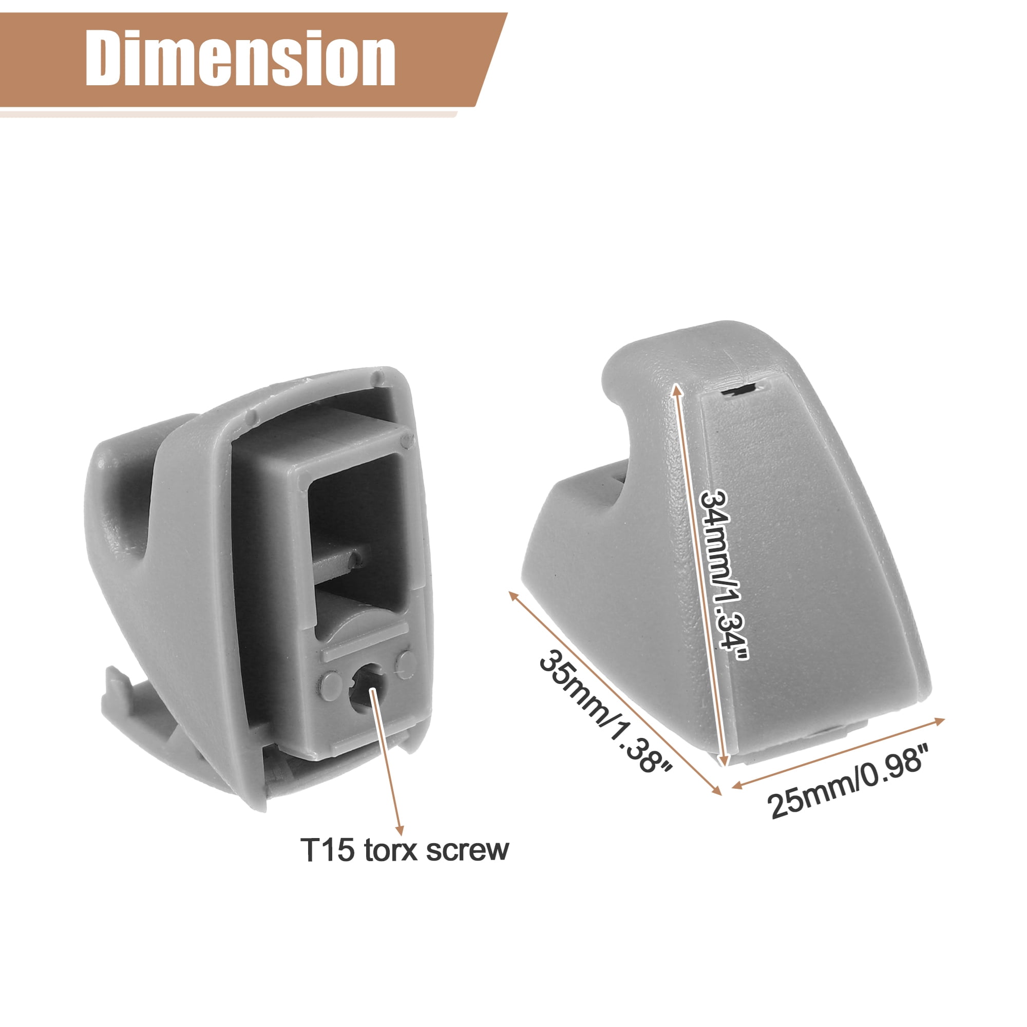 Unique Bargains 2pcs Sun Visor Support Clip for Chevrolet Cruze Sonic Spark for Buick Gray