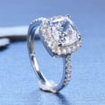 thumbnail image 3 of HOARBOEG Bague en Pierre Précieuse Super Flash Carrée Incrustée Bague Classique pour Femmes, 3 of 7