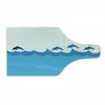 thumbnail image 1 of Sea Animals Cutting Board, Lead and 3 Dolphins Shadow on Waves Oceanlife Maritime Theme Image, Decorative Tempered Glass Cutting and Serving Board, Wine Bottle Shape, Blue Turquoise, by Ambesonne, 1 of 1