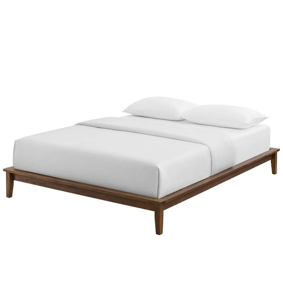 Modern Contemporary Urban Design Bedroom Queen Size Platform Bed Frame, Wood, Brown Natural