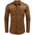 thumbnail image 5 of COOFANDY Cowboy Shirts for Men Long Sleeve Western Shirt Embroidered Button Up Shirts, 5 of 6