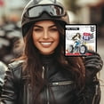 thumbnail image 6 of Motorcycle Woman Clear Silicone Stamp Metal Helmet Checkered Flag Cutting Die Cuts Tire Track Flame Paint Craft Stencils for Card Making Scrapbooking Craft DIY Embossing, 6 of 7
